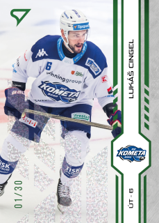 Cingel Lukáš green glitter parallel 9/30 Tipsport extraliga 24/25 #82