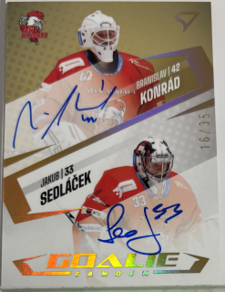 Goalie Tandems Signature Jakub Sedláček/Branislav Konrád 16/35 Tipsport Extraliga 23/24