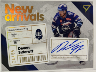 Sideroff Deven New Arrival signature 24/65 Tipsport extraliga 23/24