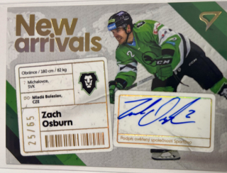 Osburn Zach New Arrival signature 25/65 Tipsport extraliga 23/24
