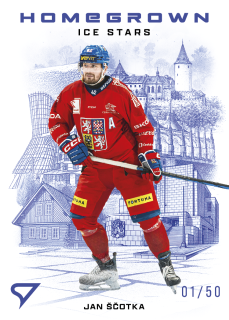 Ščotka Jan Homegrown Ice Stars Stone Blue 29/50 Hokejové Česko 2026 HS-11